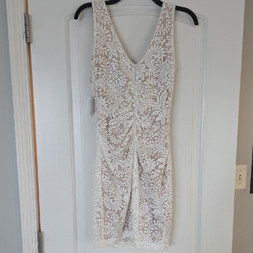 Windsor White Lace Mini Dress - Picture 4 of 5